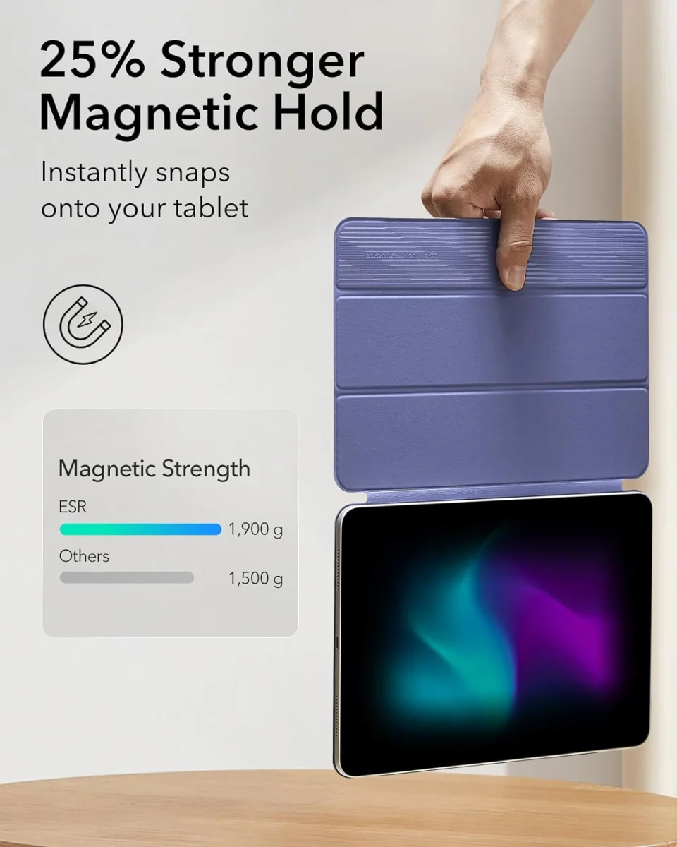 ESR Rebound Magnetic Apple iPad Air 13 (24/25/26) Hoes Book Case Paars afbeelding 5