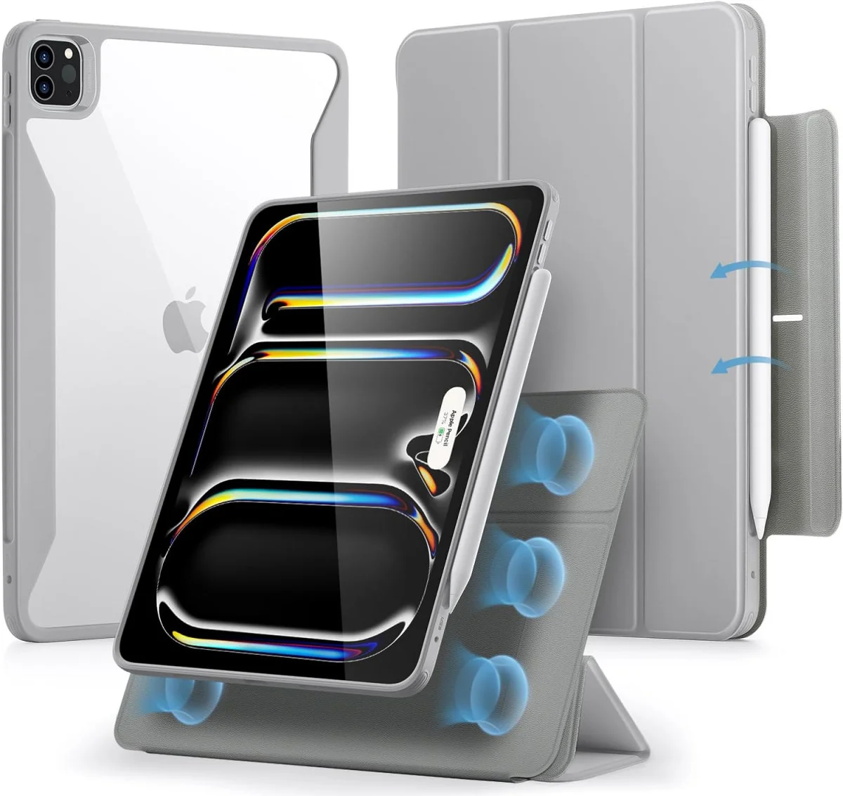 ESR Rebound Hybrid 360 iPad Pro 11 (2024/2025) Hoes Book Case Grijs afbeelding 1