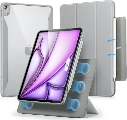 ESR Rebound Hybrid 360 iPad Air 13 (24/25/26) Hoes Book Case Grijs afbeelding 1