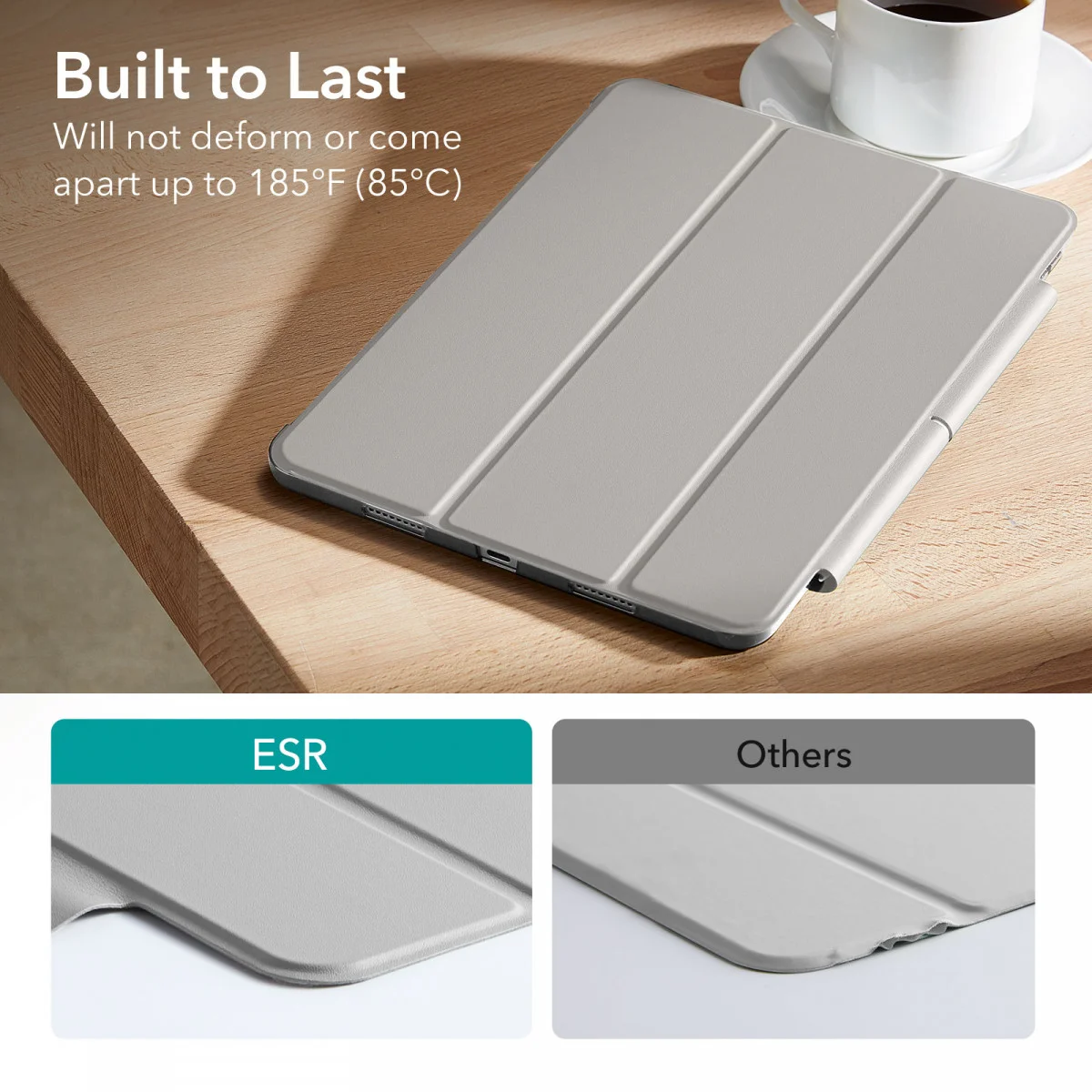 ESR Ascend Trifold iPad Pro 11 (2024/2025) Hoes Book Case met Sleep/Wake Grijs afbeelding 12