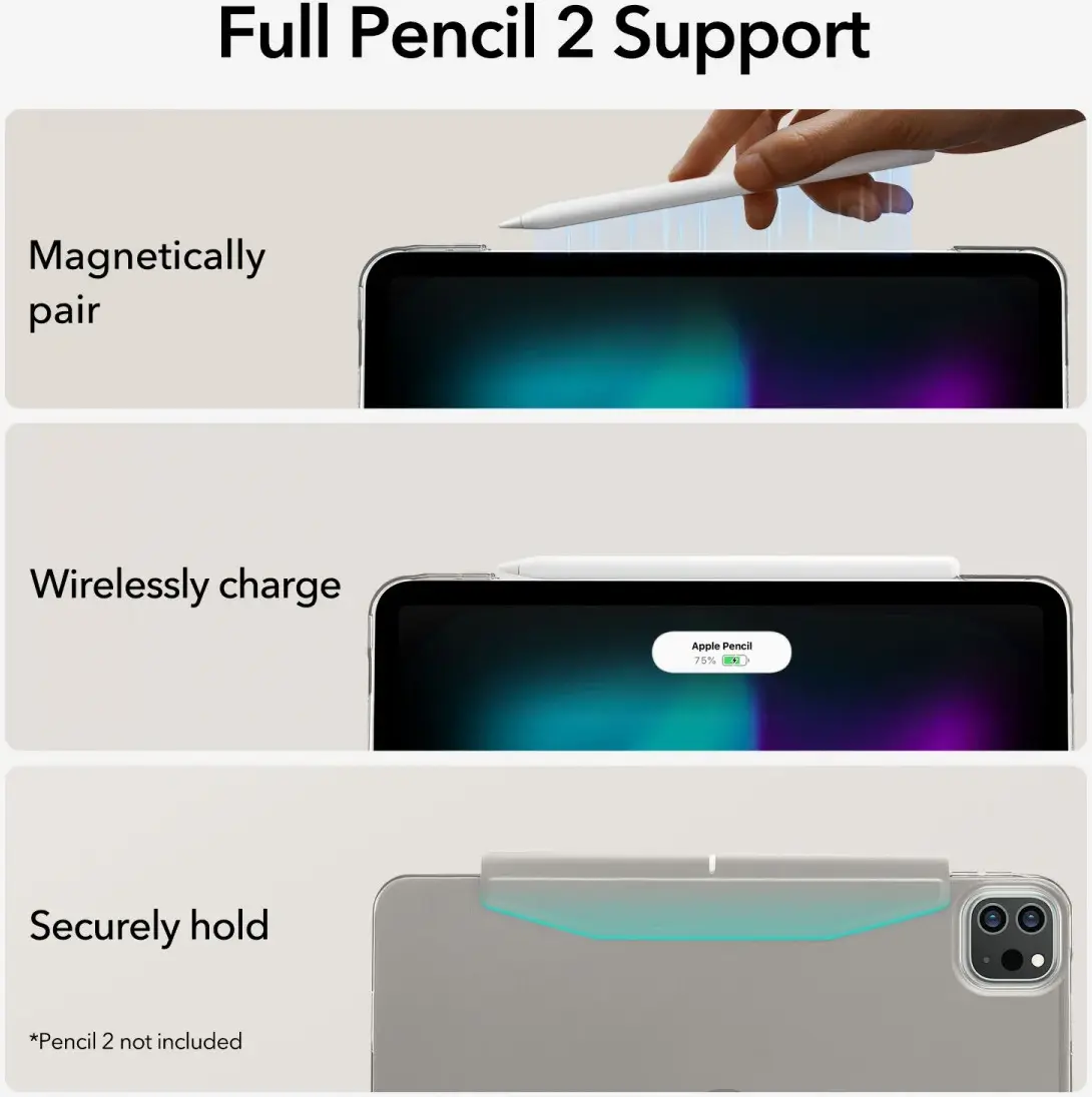 ESR Ascend Trifold iPad Pro 11 (2024/2025) Hoes Book Case met Sleep/Wake Grijs afbeelding 13