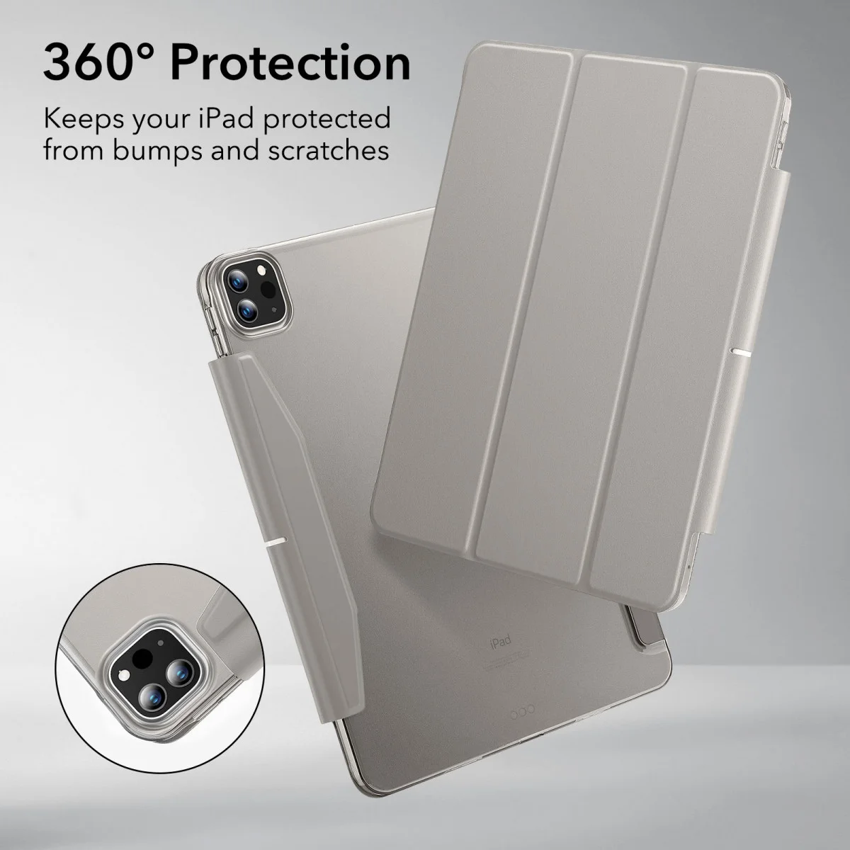 ESR Ascend Trifold iPad Pro 11 (2024/2025) Hoes Book Case met Sleep/Wake Grijs afbeelding 2