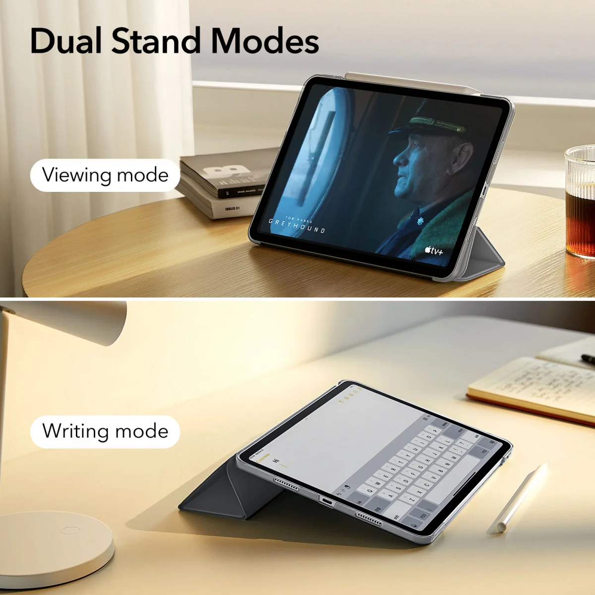 ESR Ascend Trifold iPad Pro 11 (2024/2025) Hoes Book Case met Sleep/Wake Grijs afbeelding 6
