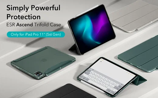 ESR Ascend Trifold iPad Pro 11 (2024/2025) Hoes Book Case met Sleep/Wake Grijs afbeelding 8