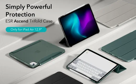 ESR Ascend Trifold Apple iPad Air 13 (24/25/26) Hoes Book Case Sleep/Wake Zwart afbeelding 9