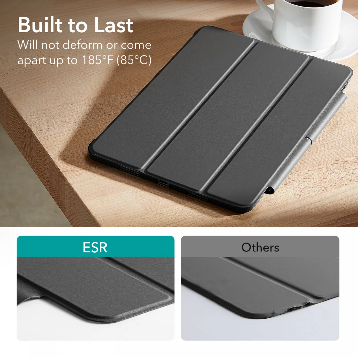 ESR Ascend Trifold Apple iPad Air 13 (24/25/26) Hoes Book Case Sleep/Wake Zwart afbeelding 13