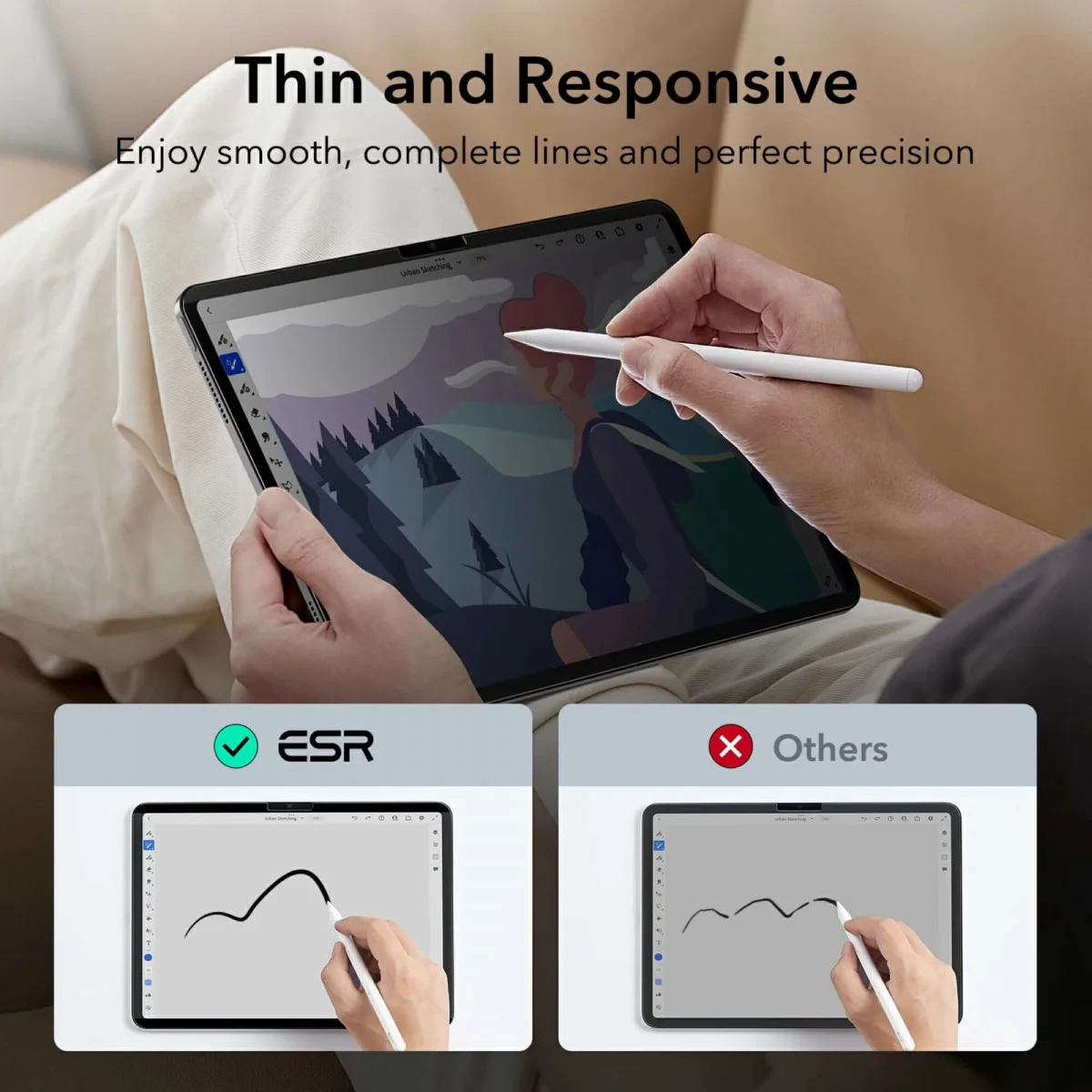 ESR Paper Feel Magnetic Privacy iPad Pro 11 (2024) Screen Protector afbeelding 5