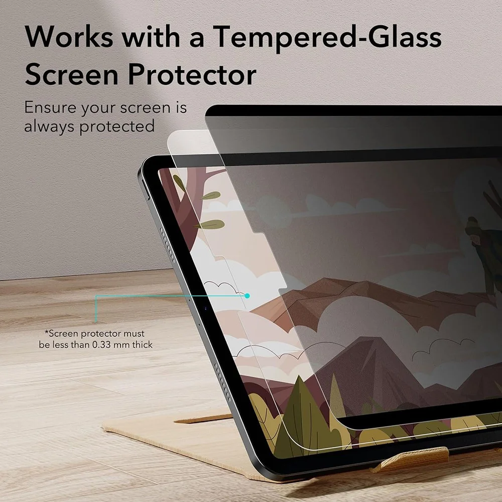 ESR Paper Feel Magnetic Privacy iPad Air 13 (24/25/26)/Pro 12.9 Screen Protector afbeelding 5