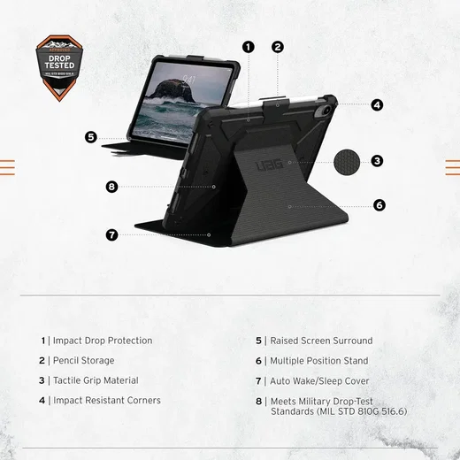 UAG iPad 11 A16 (2025) /10.9 (2022) Book Case Zwart Metropolis afbeelding 3