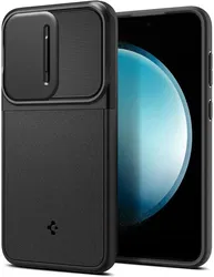 Spigen Optik Armor Samsung Galaxy S23 FE Hoesje Camera Slider Zwart afbeelding