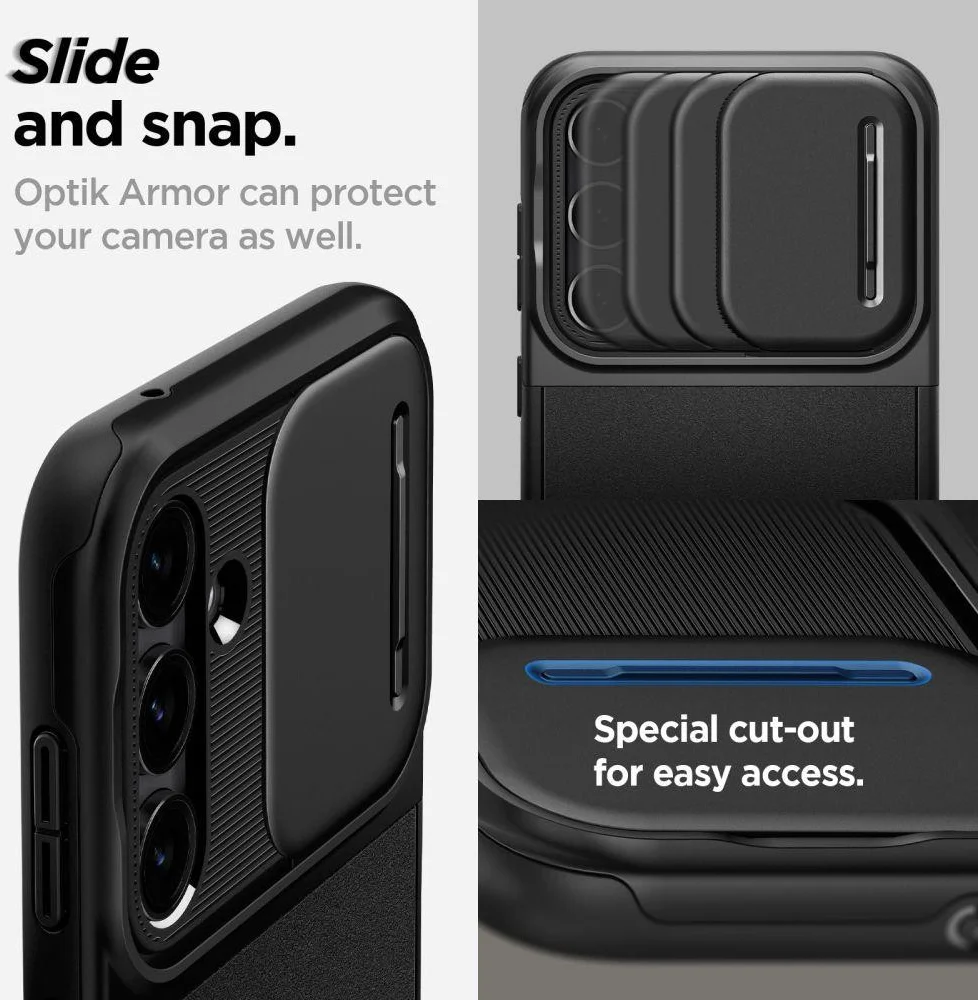 Spigen Optik Armor Samsung Galaxy S23 FE Hoesje Camera Slider Zwart afbeelding 5