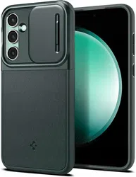 Spigen Optik Armor Samsung Galaxy S23 FE Hoesje Camera Slider Groen afbeelding