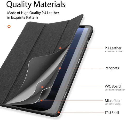 Dux Ducis Domo Samsung Tab S10 Lite / S10 FE / S9 FE / S9 Hoes Book Case Zwart afbeelding 10