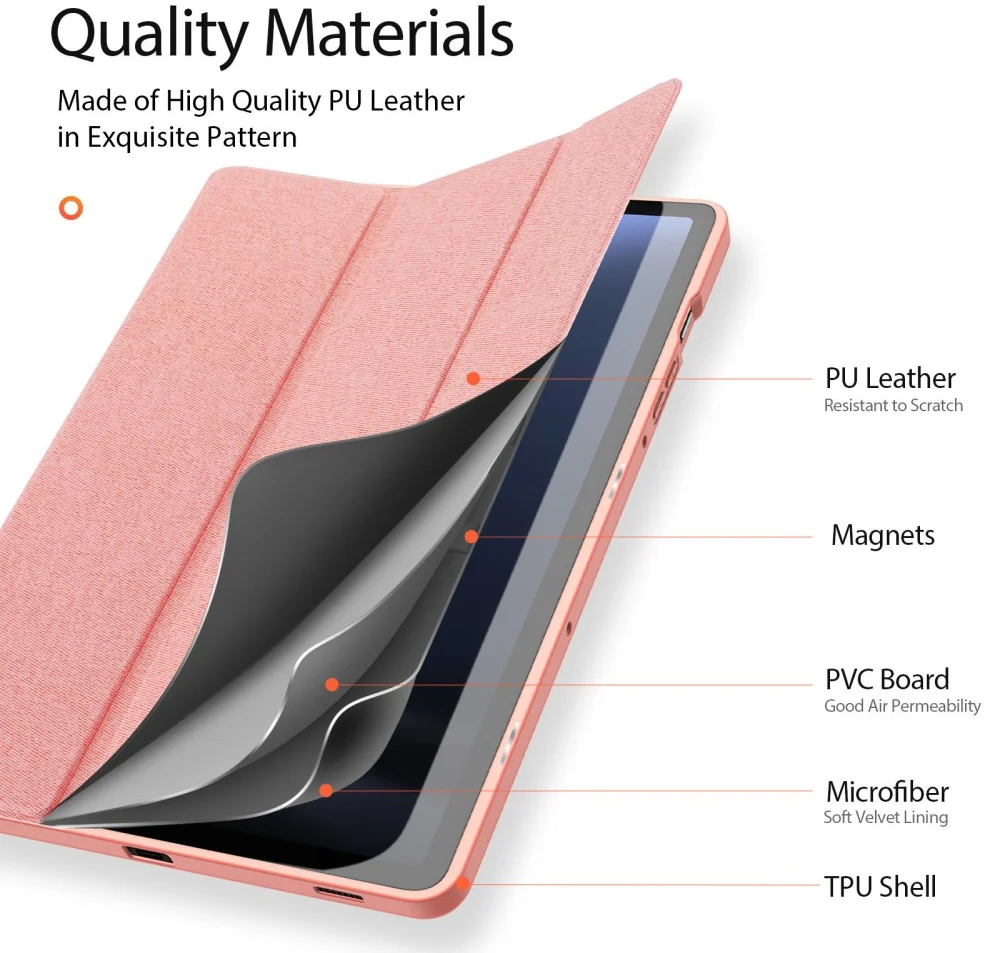 Dux Ducis Domo Samsung Tab S10 Lite / S10 FE / S9 FE / S9 Hoes Book Case Roze afbeelding 10