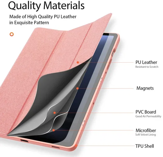 Dux Ducis Domo Samsung Tab S10 Lite / S10 FE / S9 FE / S9 Hoes Book Case Roze afbeelding 10