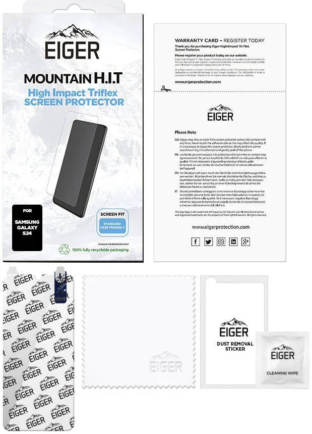 Eiger Mountain H.I.T Samsung Galaxy S24 Display Folie (2-Pack) afbeelding 4