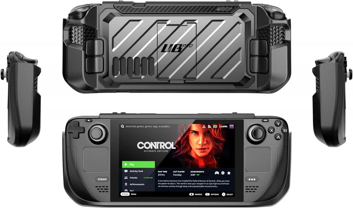 SUPCASE UB Pro Steam Deck Hoesje Full Protect met Grip en Stand Zwart afbeelding 2