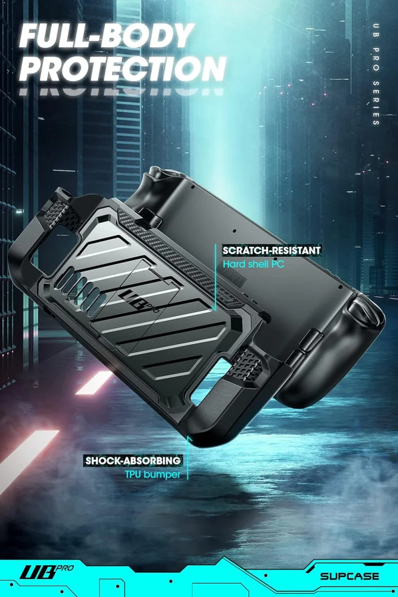 SUPCASE UB Pro Steam Deck Hoesje Full Protect met Grip en Stand Zwart afbeelding 4