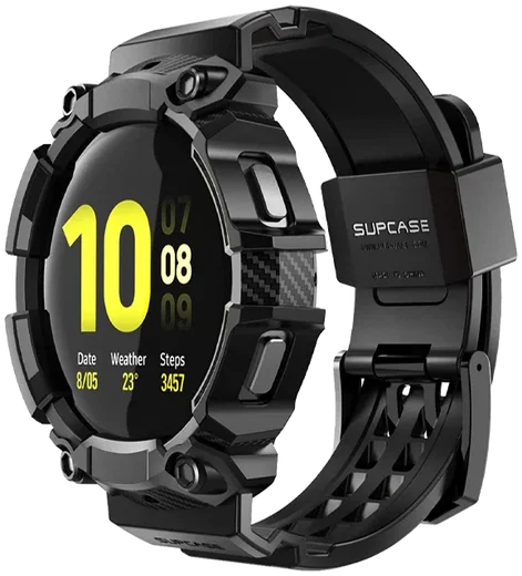 SUPCASE UB Pro - Samsung Galaxy Watch 4 44MM Hoesje - met Bandje - Zwart afbeelding 1