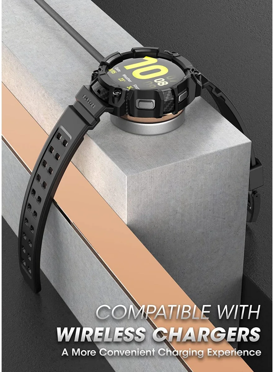 SUPCASE UB Pro - Samsung Galaxy Watch 4 44MM Hoesje - met Bandje - Zwart afbeelding 3