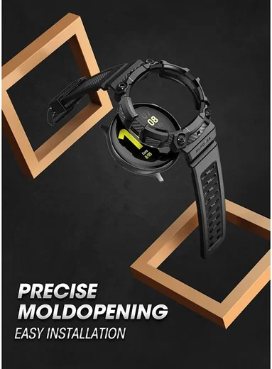 SUPCASE UB Pro - Samsung Galaxy Watch 4 44MM Hoesje - met Bandje - Zwart afbeelding 4