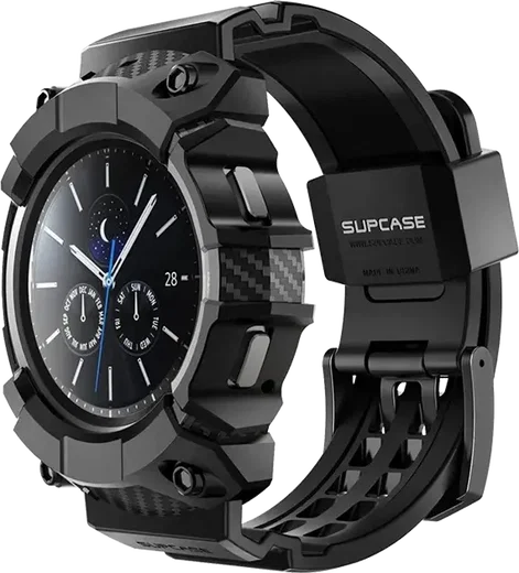SUPCASE UB Pro - Samsung Galaxy Watch 4 46MM Hoesje - met Bandje - Zwart afbeelding 1