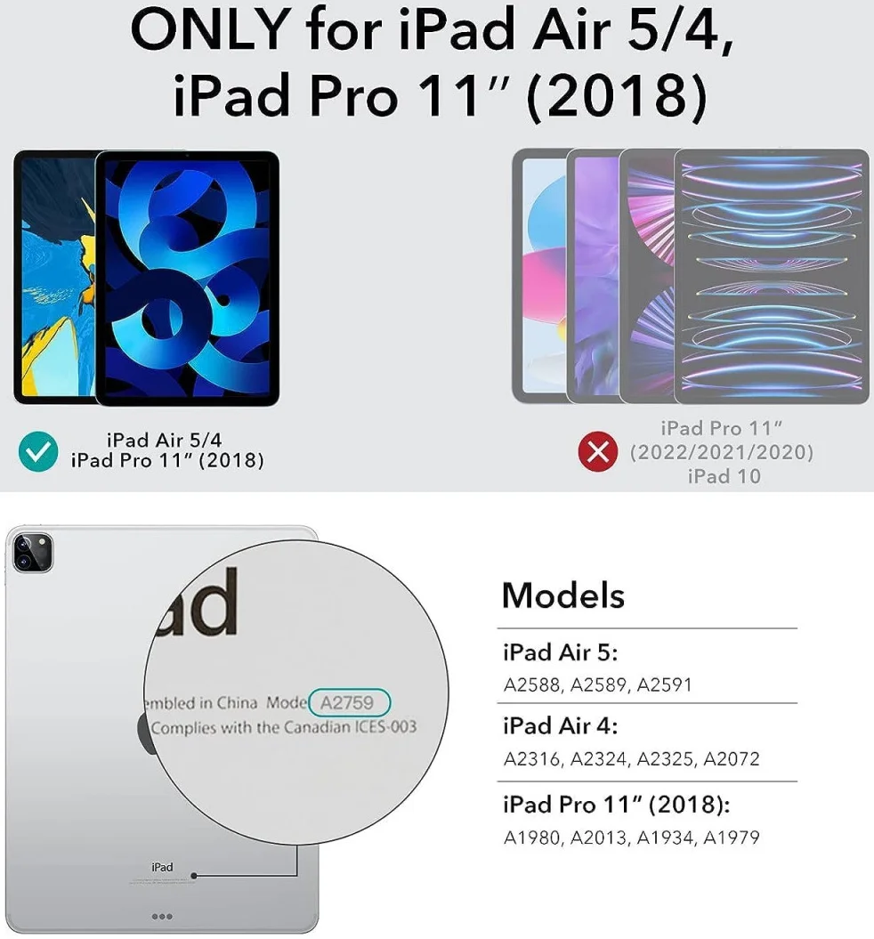 ESR Rebound Magnetic iPad Air 11 (2024/2025)/Air 10.9 (2022/2020) Hoes Zwart afbeelding 9