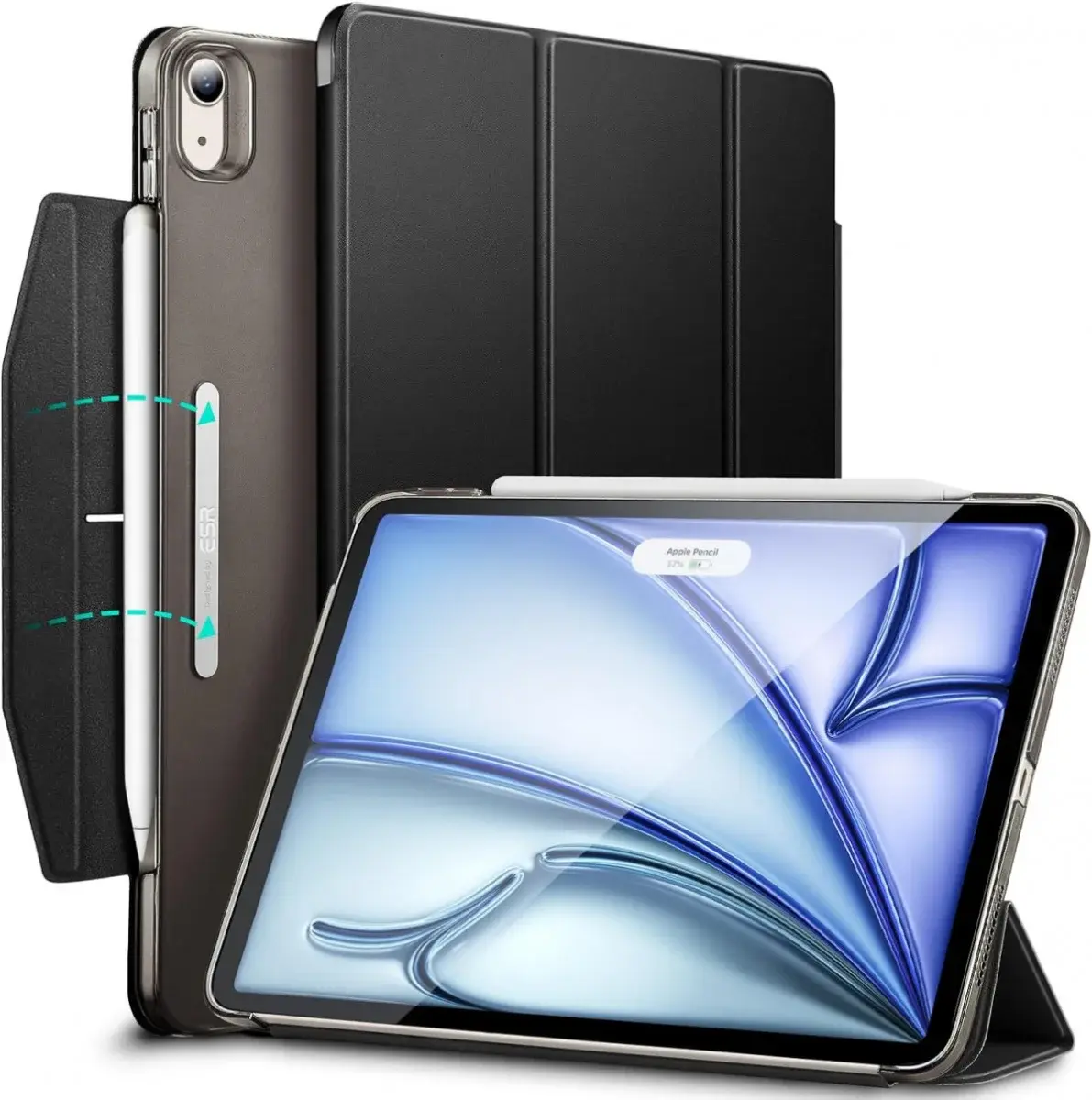 ESR Ascend iPad Air 11 (2024/2025)/Air 10.9 (2022/2020) Hoes Book Case Zwart afbeelding 1