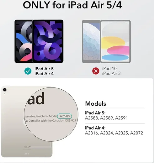 ESR Ascend iPad Air 11 (2024/2025)/Air 10.9 (2022/2020) Hoes Book Case Zwart afbeelding 4