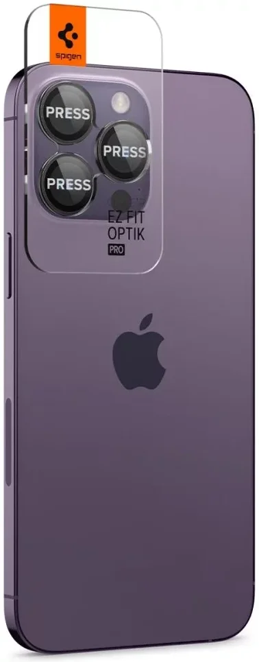 Spigen Optik Pro iPhone 16 Pro (Max)/15 Pro (Max) Camera Protector Zwart 2-Pack afbeelding 2