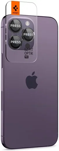 Spigen Optik Pro iPhone 16 Pro (Max)/15 Pro (Max) Camera Protector Zwart 2-Pack afbeelding 2