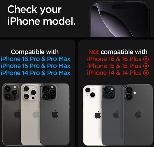 Spigen Optik Pro iPhone 16 Pro (Max)/15 Pro (Max) Camera Protector Zwart 2-Pack afbeelding 5