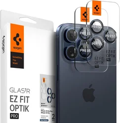 Spigen Optik iPhone 15 Pro/15 Pro Max Camera Protector Blauw 2-Pack afbeelding