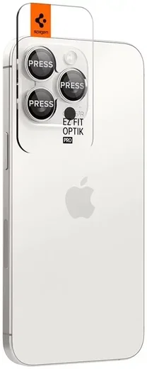 Spigen Optik iPhone 15 Pro/15 Pro Max Camera Protector Wit 2-Pack afbeelding 2