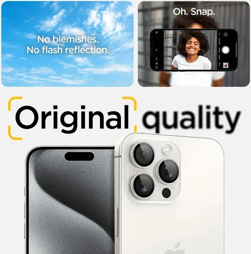 Spigen Optik iPhone 15 Pro/15 Pro Max Camera Protector Wit 2-Pack afbeelding 6