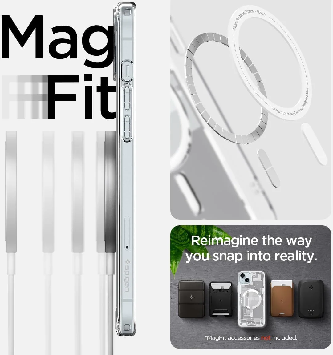 Spigen Ultra Hybrid Zero One MagSafe Apple iPhone 15 Plus Hoesje Wit afbeelding 2