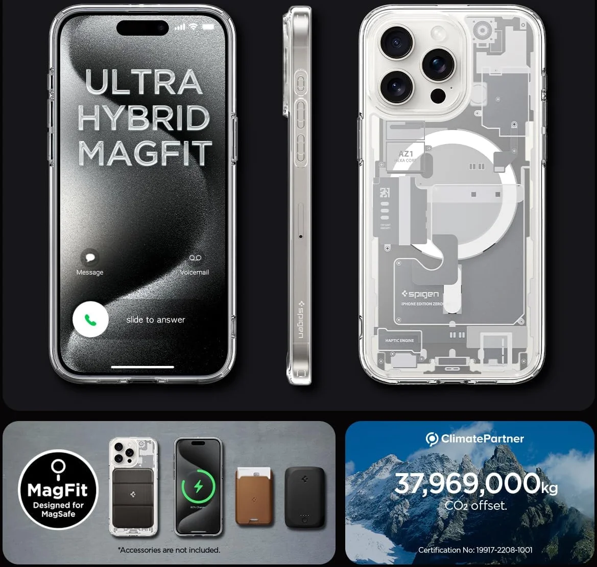Spigen Ultra Hybrid Zero One MagSafe iPhone 15 Pro Max Hoesje Wit afbeelding 2
