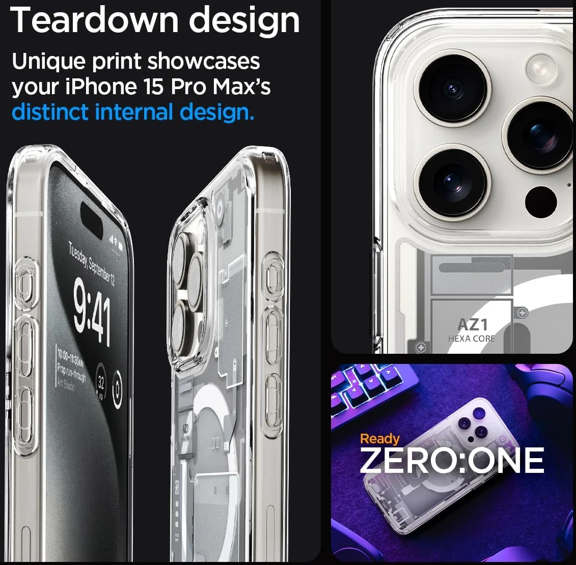 Spigen Ultra Hybrid Zero One MagSafe iPhone 15 Pro Max Hoesje Wit afbeelding 3