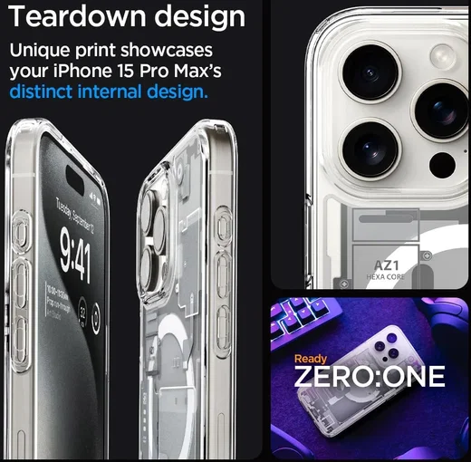 Spigen Ultra Hybrid Zero One MagSafe iPhone 15 Pro Max Hoesje Wit afbeelding 3