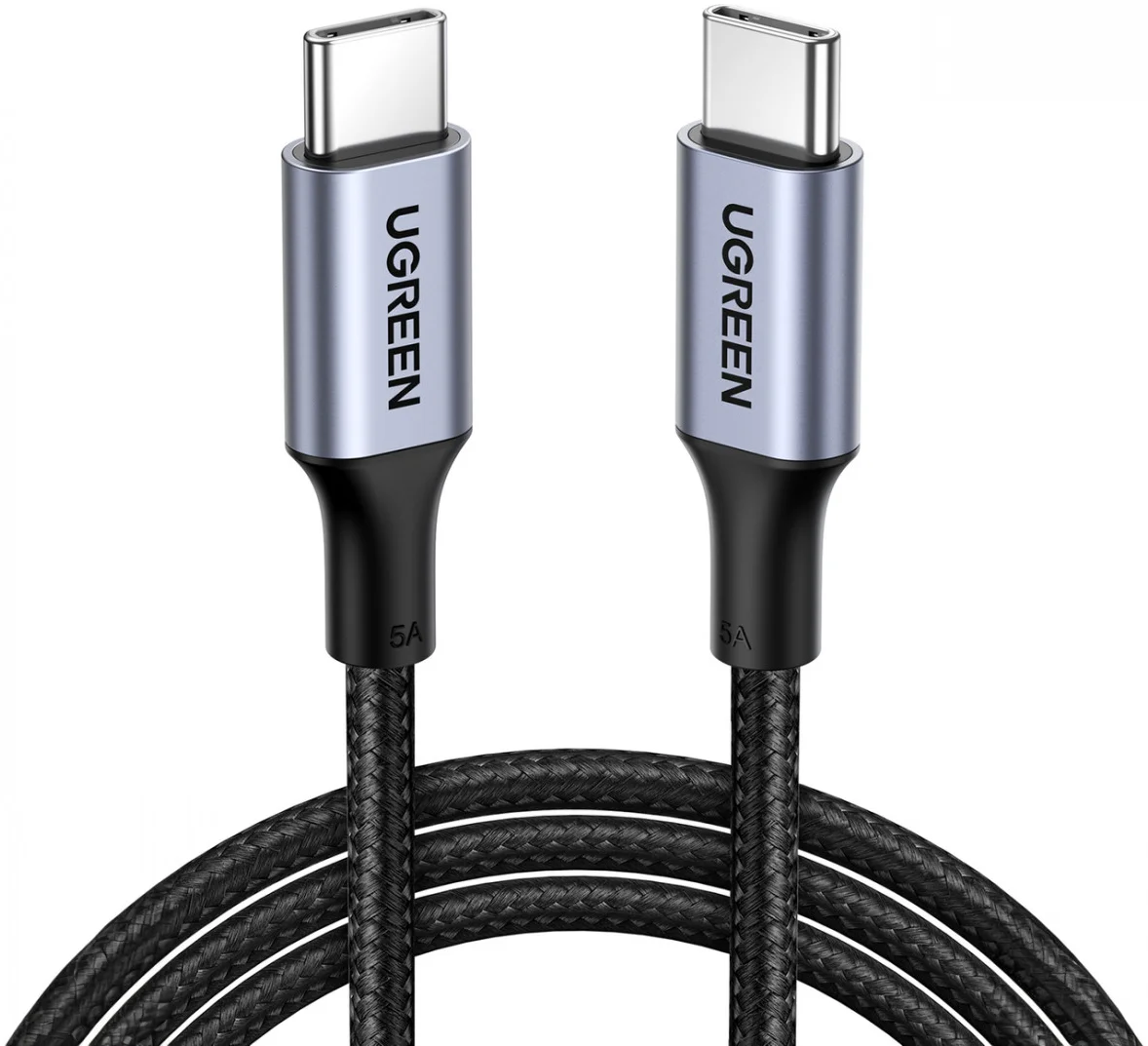 UGREEN USB-C naar USB-C Data en Laadkabel 100W 0.5M Grijs afbeelding 2