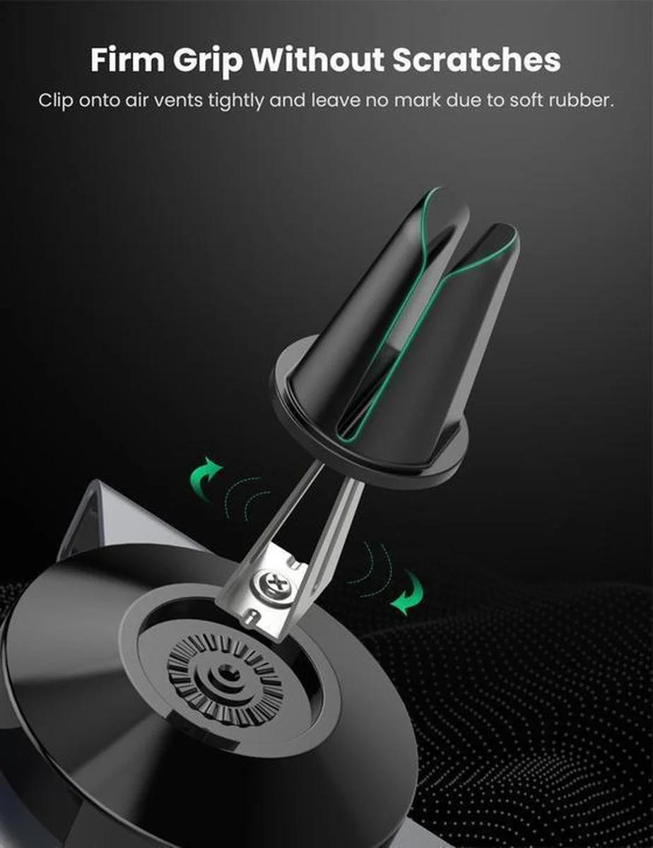 UGREEN Gravity Drive Telefoonhouder Ventilatierooster Auto Grijs afbeelding 2
