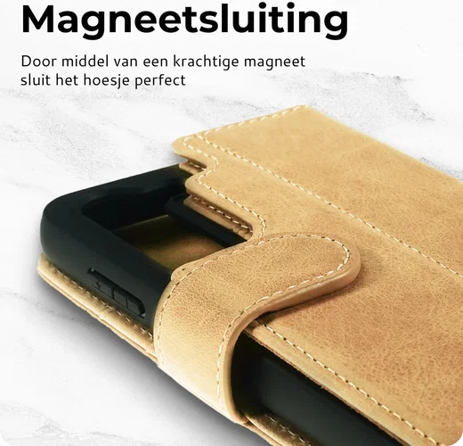 Rosso Elite Samsung S23 Ultra Hoesje MagSafe Book Case Leer Lichtbruin afbeelding 9