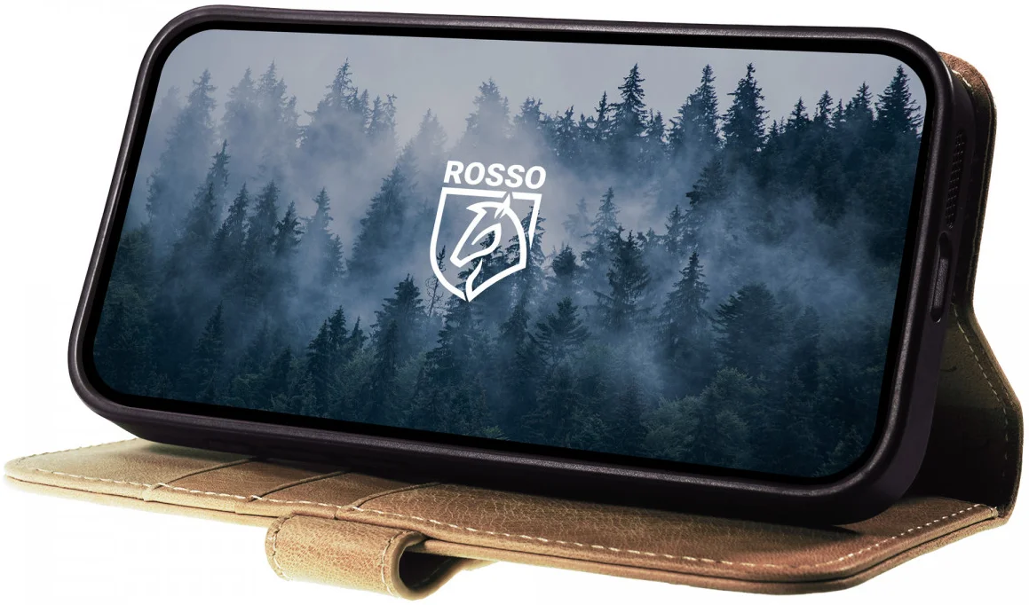 Rosso Elite Samsung S23 Ultra Hoesje MagSafe Book Case Leer Lichtbruin afbeelding 12