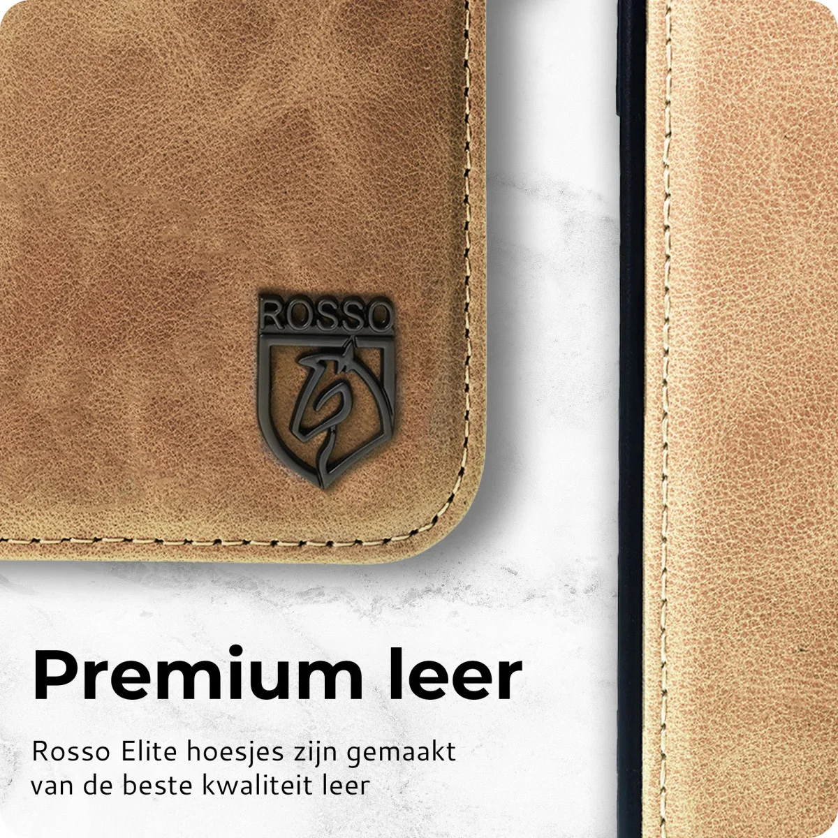 Rosso Elite Samsung S23 Ultra Hoesje MagSafe Book Case Leer Lichtbruin afbeelding 5