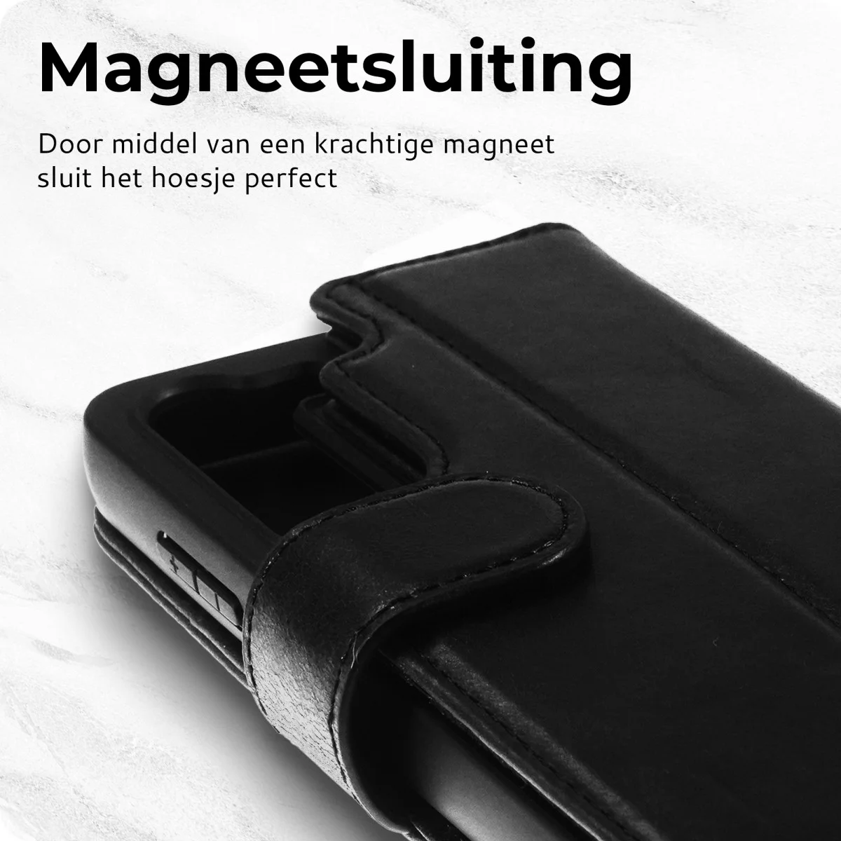 Rosso Elite Samsung S23 Ultra Hoesje MagSafe Book Case Leer Zwart afbeelding 9