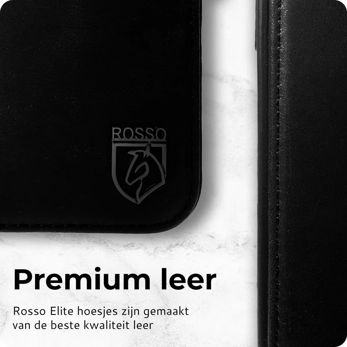 Rosso Elite Samsung S23 Ultra Hoesje MagSafe Book Case Leer Zwart afbeelding 5