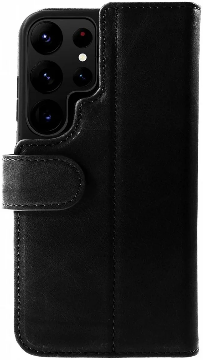 Rosso Elite Samsung S23 Ultra Hoesje MagSafe Book Case Leer Zwart afbeelding 2