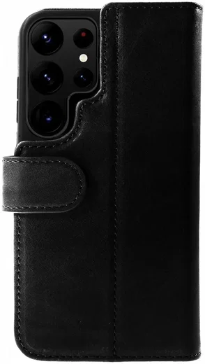 Rosso Elite Samsung S23 Ultra Hoesje MagSafe Book Case Leer Zwart afbeelding 2