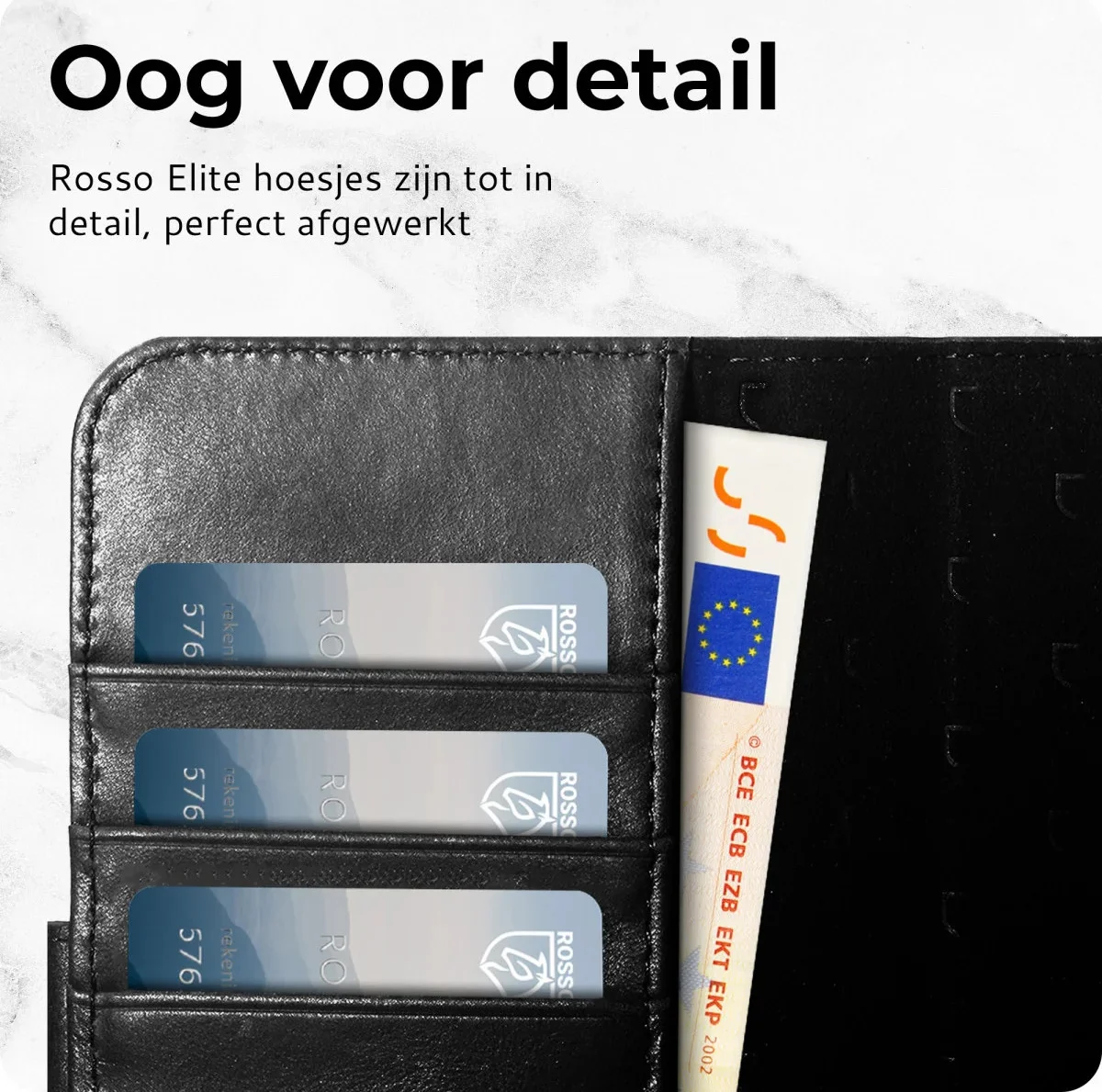 Rosso Elite Samsung S23 Ultra Hoesje MagSafe Book Case Leer Zwart afbeelding 6
