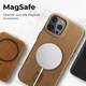Rosso Elite iPhone 15 Pro Max Hoesje Leer MagSafe Lichtbruin afbeelding 7